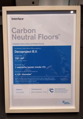 Interface Carbon Neutral Floors Certificaat CO2 neutrale vloeren
